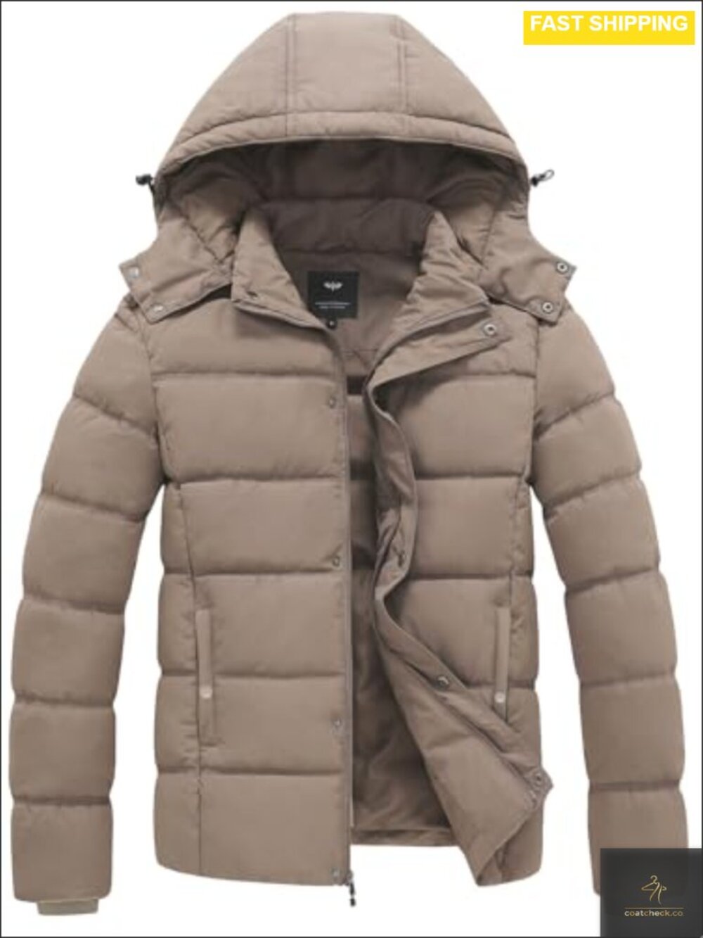 Men's Insulated Hooded Quilted Puffer Winter Coat Warm Jacket